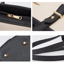 3 in 1 Fashion Simple Lady Diagonal Large Capacity Handbag Letter Bag(White + Brown)