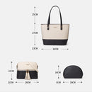 3 in 1 Fashion Simple Lady Diagonal Large Capacity Handbag Letter Bag(Gold + Black)