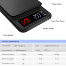Household Hand-Pushed Coffee Scale USB-Powered Smart Kitchen Scale With Timing, Specification: 10kg/1g