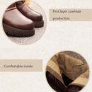 Leather Martin Boots Female Autumn And Winter Middle Tube Retro Leather Boots, Size: 39(Brown Plus Velvet)
