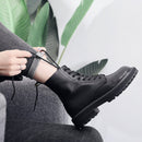 Leather Shoes Women Martin Boots Top Layer Cowhide Boots, Size: 40(Brown Plus Thin Velvet)