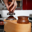 3 Holes Coffee Pressing Powder Base Wooden Filling And Pressing Base Coffee Machine Handle Support Base Pressing Powder Pad, Scope of application: 51mm