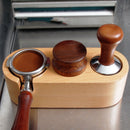 3 Holes Coffee Pressing Powder Base Wooden Filling And Pressing Base Coffee Machine Handle Support Base Pressing Powder Pad, Scope of application: 51mm