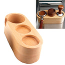3 Holes Coffee Pressing Powder Base Wooden Filling And Pressing Base Coffee Machine Handle Support Base Pressing Powder Pad, Scope of application: 58mm