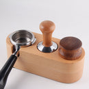 3 Holes Coffee Pressing Powder Base Wooden Filling And Pressing Base Coffee Machine Handle Support Base Pressing Powder Pad, Scope of application: 58mm