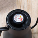 304 Stainless Steel Coffee Hand Pot Wooden Handle Coffee Pot Teflon Long-Mouth Slender Pot, Style: Without Thermometer