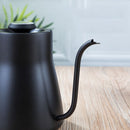 304 Stainless Steel Coffee Hand Pot Wooden Handle Coffee Pot Teflon Long-Mouth Slender Pot, Style: Without Thermometer