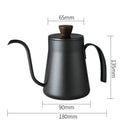 Stainless Steel Hand Punch Pot Hanging Ear Pot Coffee Pot Thickened Mini Pot Teflon Thin Mouth Pot, Style: With Lid