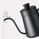 Stainless Steel Hand Punch Pot Hanging Ear Pot Coffee Pot Thickened Mini Pot Teflon Thin Mouth Pot, Style: With Lid