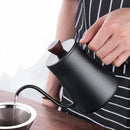 Stainless Steel Hand Punch Pot Hanging Ear Pot Coffee Pot Thickened Mini Pot Teflon Thin Mouth Pot, Style: With Lid