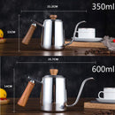 Swan Hand-Flushing Pot Drip Filter Hand-Flushing Coffee Pot Stainless Steel Slender Pot Wooden Handle Long-Mouthed Pot, Capacity: 350ml