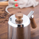 Swan Hand-Flushing Pot Drip Filter Hand-Flushing Coffee Pot Stainless Steel Slender Pot Wooden Handle Long-Mouthed Pot, Capacity: 350ml
