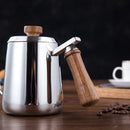 Swan Hand-Flushing Pot Drip Filter Hand-Flushing Coffee Pot Stainless Steel Slender Pot Wooden Handle Long-Mouthed Pot, Capacity: 350ml