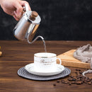 Swan Hand-Flushing Pot Drip Filter Hand-Flushing Coffee Pot Stainless Steel Slender Pot Wooden Handle Long-Mouthed Pot, Capacity: 350ml