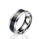 6 PCS Smart Temperature Ring Stainless Steel Personalized Temperature Display Couple Ring, Size: 9(White)