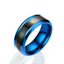 6 PCS Smart Temperature Ring Stainless Steel Personalized Temperature Display Couple Ring, Size: 9(Blue)