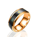6 PCS Smart Temperature Ring Stainless Steel Personalized Temperature Display Couple Ring, Size: 9(Rose Gold)