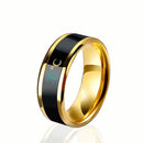 6 PCS Smart Temperature Ring Stainless Steel Personalized Temperature Display Couple Ring, Size: 13(Yellow)