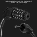 Bicycle Anti-Theft Code Lock Five-Digit Bicycle Lock Portable Bold And Long Steel Cable With Bracket Car Lock(Black)