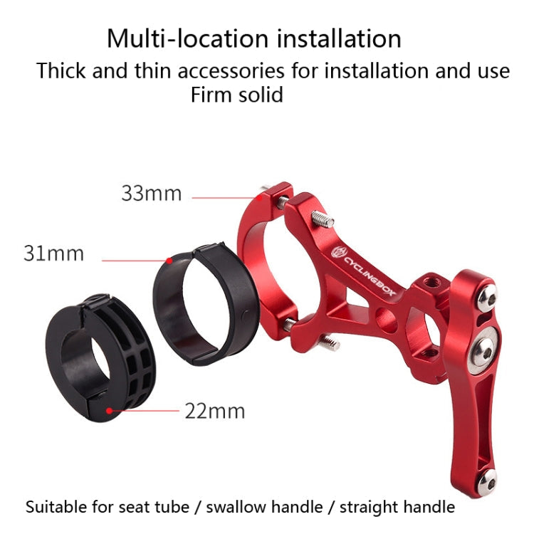 CYCLINGBOX Bicycle Double Buckle Bottle Cage Adapter Seat Integrated Conversion Seat(Red)