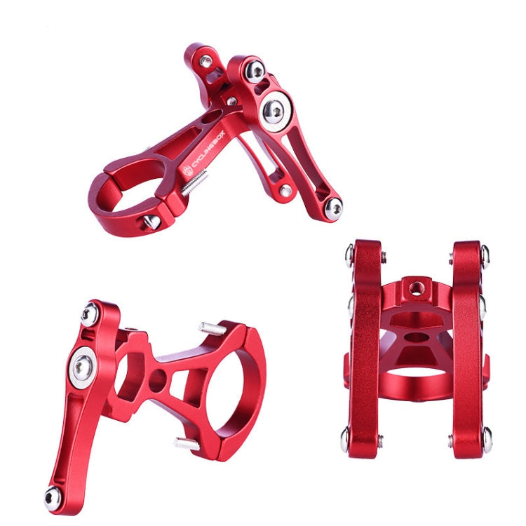 CYCLINGBOX Bicycle Double Buckle Bottle Cage Adapter Seat Integrated Conversion Seat(Red)