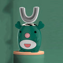 U3 Children Smart Sonic Portable Cleaning U-Shaped Electric Toothbrush(Elk Green 2-6 Years Old)