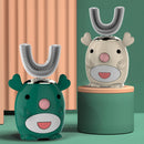 U3 Children Smart Sonic Portable Cleaning U-Shaped Electric Toothbrush(Elk Green 2-6 Years Old)