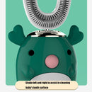 U3 Children Smart Sonic Portable Cleaning U-Shaped Electric Toothbrush(Elk Green 2-6 Years Old)