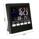HTC-1 Household Thermometer And Hygrometer Color Screen Weather Station Thermometer Electronic Clock Alarm(Black)
