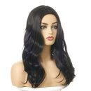 Women Split Black Curly Hair Wig Chemical Fiber Headgear(Black)