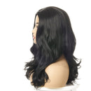Women Split Black Curly Hair Wig Chemical Fiber Headgear(Black)