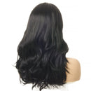 Women Split Black Curly Hair Wig Chemical Fiber Headgear(Black)