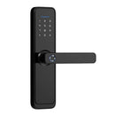 Smart Wifi Anti-Theft Fingerprint Password Lock Mobile Phone Remote Control Electronic Door Lock Magnetic Card Lock, Specification: SM-SL608 Semi-automatic Black
