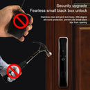 Smart Wifi Anti-Theft Fingerprint Password Lock Mobile Phone Remote Control Electronic Door Lock Magnetic Card Lock, Specification: SM-SL608 Semi-automatic Black