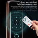 Smart Wifi Anti-Theft Fingerprint Password Lock Mobile Phone Remote Control Electronic Door Lock Magnetic Card Lock, Specification: SM-SL608 Semi-automatic Black