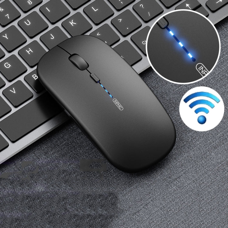 Inphic PM1 Office Mute Wireless Laptop Mouse, Style:Battery Display(Magic Black)