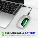 Inphic PM1 Office Mute Wireless Laptop Mouse, Style:Battery Display(Metallic Gray)