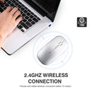 Inphic PM1 Office Mute Wireless Laptop Mouse, Style:Battery Display(Metallic Gray)