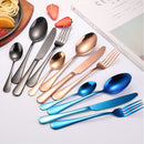 24 in 1 Stainless Steel Tableware Western Steak Cutlery Gift Set, Color: Golden