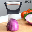2 PCS Stainless Steel Onion Fork Holder Pin Kitchen Vegetable Slicing Aid