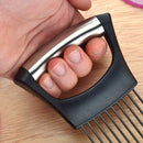 2 PCS Stainless Steel Onion Fork Holder Pin Kitchen Vegetable Slicing Aid