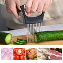 2 PCS Stainless Steel Onion Fork Holder Pin Kitchen Vegetable Slicing Aid