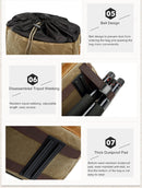 Batik Canvas Waterproof Photography Bag Outdoor Wear-resistant Large Camera Photo Backpack Men for Nikon / Canon / Sony / Fujifilm(Khaki)