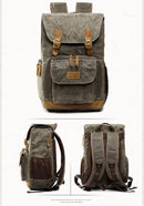 Batik Canvas Waterproof Photography Bag Outdoor Wear-resistant Large Camera Photo Backpack Men for Nikon / Canon / Sony / Fujifilm(Army Green)