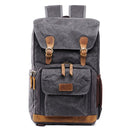 Batik Canvas Waterproof Photography Bag Outdoor Wear-resistant Large Camera Photo Backpack Men for Nikon / Canon / Sony / Fujifilm(Black Gray)