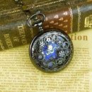 Classical Mechanical Pocket Watch Large Retro Gear Embossed Hollow Pocket Watch(Black)