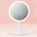 Make-Up Mirror With LED Light Fill Light Dormitory Desktop Dressing Small Mirror Girl Folding And Portable Mirror, Colour: Plug-in White Single Light