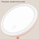 Make-Up Mirror With LED Light Fill Light Dormitory Desktop Dressing Small Mirror Girl Folding And Portable Mirror, Colour: Plug-in White Single Light
