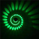 3W Modern Interior Creative Spiral Round Wall Lamp for Club, KTV, Corridor, Aisle, Background Wall Decoration Lamp Wall Mounted(Green Light)