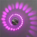3W Modern Interior Creative Spiral Round Wall Lamp for Club, KTV, Corridor, Aisle, Background Wall Decoration Lamp Wall Mounted(Purple Light)
